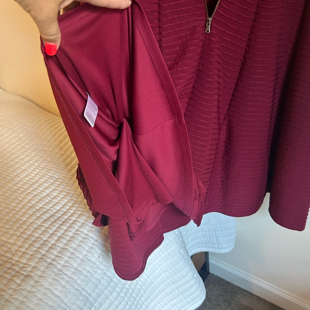 Julian Taylor Burgundy Long Sleeve Dress - Picture 7 of 7
